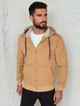 Bluza męska rozpinana basic z kapturem kamelowa Dstreet