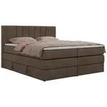 MKS POSTEL BOXSPRING INERO KING 160/200 - Hnědá Samet - Topper Visco - H4