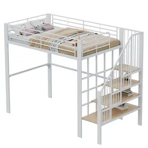 STILVORA PATROVÁ POSTEL 140/200 cm, bílá, se schody a úložným prostorem