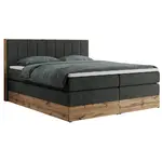 MKS POSTEL BOXSPRING BELLISSIMO KING 200/200 - Šedá Strukturovaná látka - H3