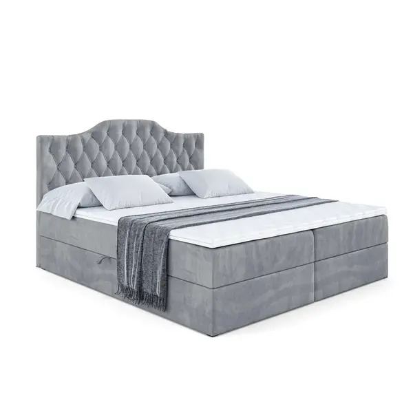 ALTDECOR AMERICKÁ postel s matrací H3 a roštem – VILA-1 – 120x200 cm, šedá