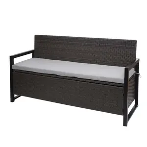 MCW POLY-RATTAN TŘÍMÍSTNÁ LAVIČKA Šedá, světle šedá