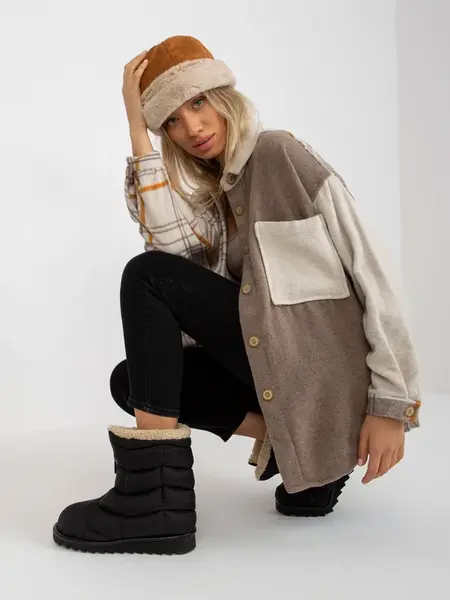 Béžová oversize károvaná košile