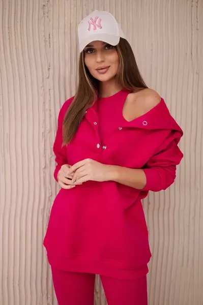 Set fuchsiové mikiny, topu a legín 3 v 1