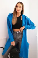 Pelerína s kapucí oversize fialovo-modrá