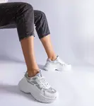 Gemre White sneakers with glitter inserts Rigel