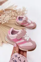 Boto Dětské sneakersy sportovní boty na suchý zip růžové Viona
