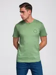 Ombre Men's printed cotton t-shirt with round neckline - green