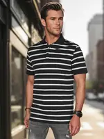 Pánská polo košile v černých proužcích