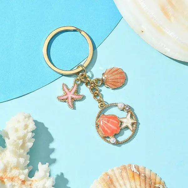 Alloy Enamel & Rhineston & Plastic Keychain