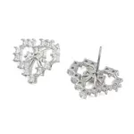 Rack Plating Heart Brass Stud Earrings