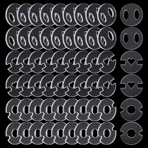 60Pcs 3 Styles Acrylic Hat Pompoms Buttons