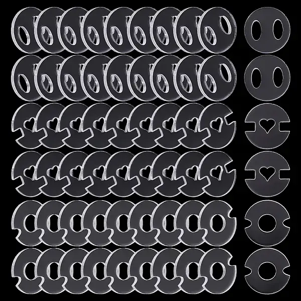 60Pcs 3 Styles Acrylic Hat Pompoms Buttons