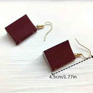 Alloy with Paper Book Dangle Earrings
