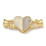 Brass Micro Pave Clear Cubic Zirconia Fold Over Clasps