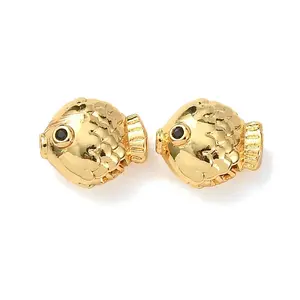 Brass Micro Pave Cubic Zirconia Beads