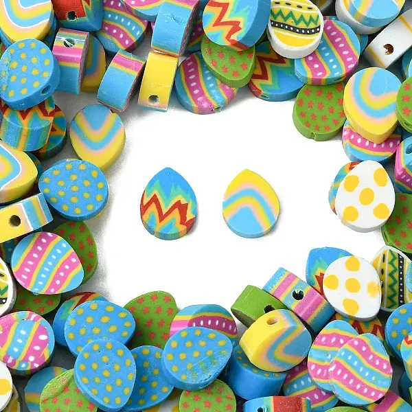 200Pcs Cartoon Handmade Polymer Clay Beads