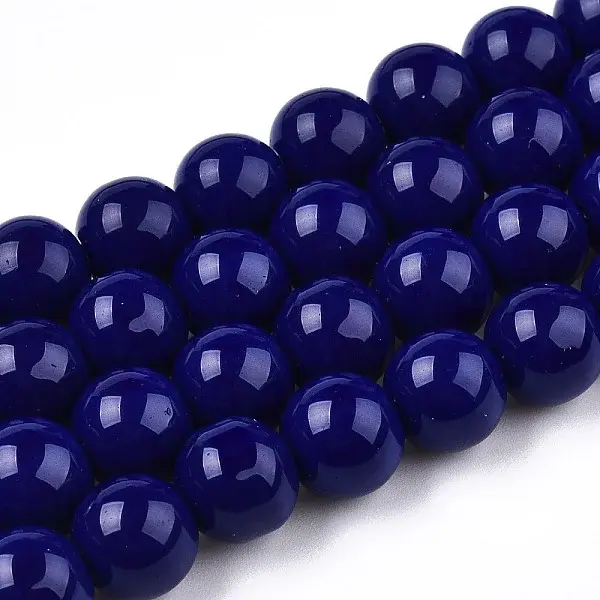 Opaque Solid Color Glass Beads Strands