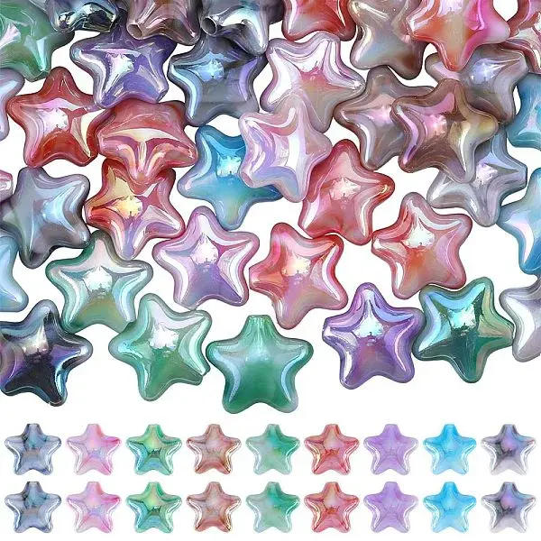 50Pcs Two Tone Opaque Acrylic Beads