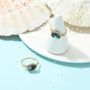 Oval Abalone Shell/Paua Shell Finger Rings
