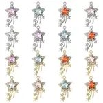 16Pcs 2 Colors Rack Plating Alloy Acrylic Pendants