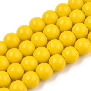 Opaque Solid Color Glass Beads Strands