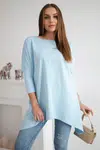 Halenka oversize azurové barvy