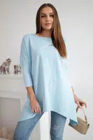 Halenka oversize azurové barvy