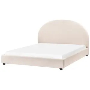 Beliani POSTEL s roštem 160/200 cm Světle béžová Vaucluse