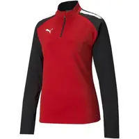 Puma TEAMLIGA 1/4 ZIP TOP W Dámská fotbalová mikina, červená, velikost