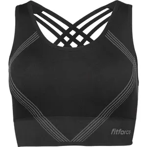 Fitforce GEMA Dámská bezešvá fitness podprsenka, černá, velikost