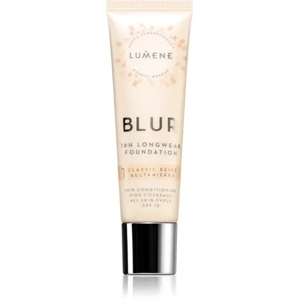 Lumene Blur 16h Longwear dlouhotrvající make-up SPF 15 odstín 1 Classic Beige (Warm) 30 ml