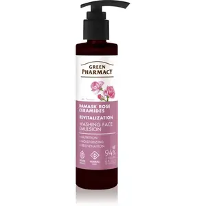 Green Pharmacy Damask Rose & Ceramides Face Emulsion čisticí emulze na obličej 150 ml