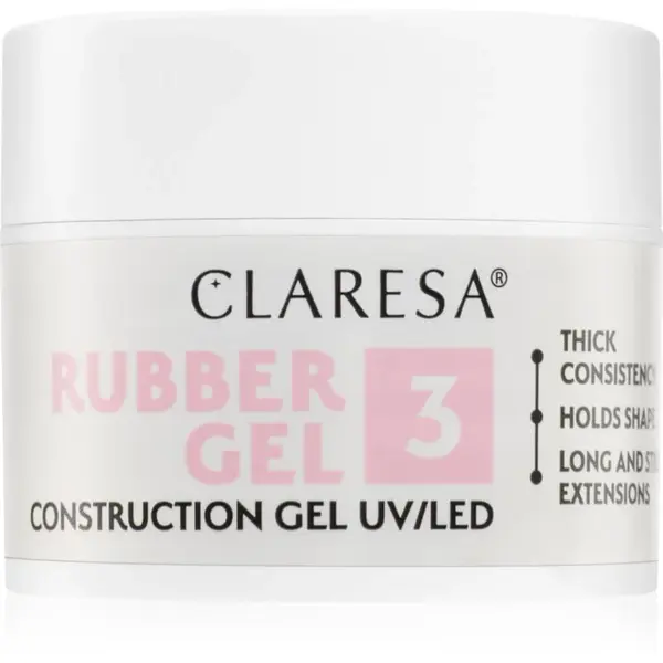 Claresa Rubber Gel Construction Gel UV/LED gelový lak pro prodloužení nehtů odstín 03 12 g