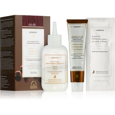 Korres Argan Oil permanentní barva na vlasy s arganovým olejem odstín 66.46 Intense Burgundy Red 50 ml