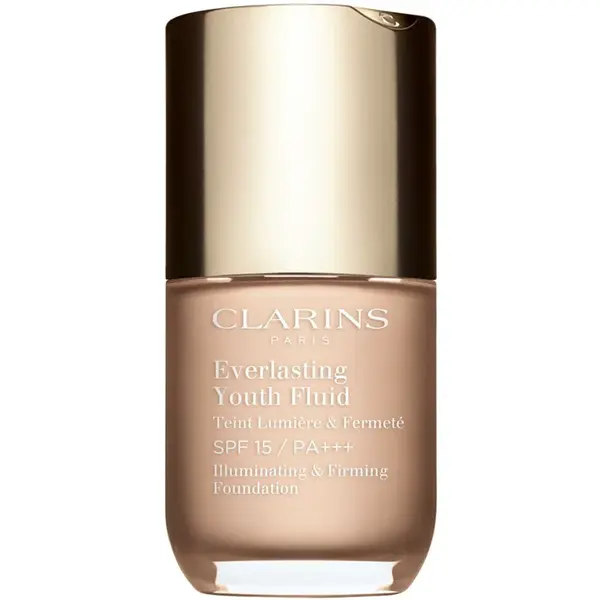 Clarins Everlasting Youth Fluid Foundation rozjasňující make-up SPF 15 odstín 100 Lily 30 ml