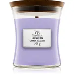 Woodwick Lavender Spa vonná svíčka s dřevěným knotem 275 g