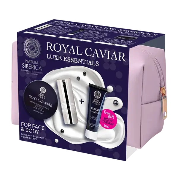 NATURA SIBERICA Royal Caviar, Luxusný set v kozmetickej taštičke 3 ks