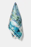 Hedvábný šátek Answear.LAB dámský, modrá barva