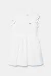 Dievčenské bavlnené šaty Guess biela farba, mini, áčkový strih, K5GK12 WH710