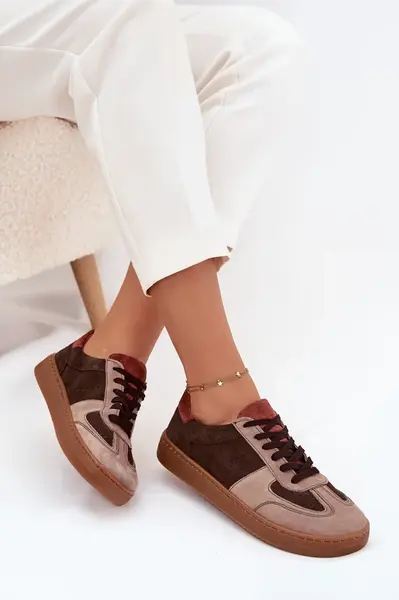 Kožené semišové barefoot tenisky dámske Zazoo N1277 hnedé