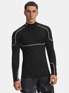 Men's Under Armour Cold Weather Grid LS Mock-BLK T-Shirt - Men's