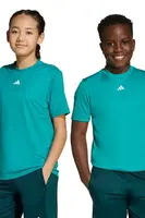 Dětské tričko adidas zelená barva, s potiskem, JW4991
