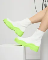 Resti White-green women's flat-heeled boots Seritis - Footwear