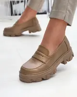 Resti Women's light brown moccasins on a solid sole Desika - Footwear