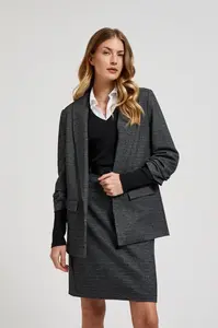 Dámské sako s nařasenými rukávy MOODO - šedé