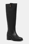 Tommy Hilfiger Kožené kozačky Tommy Hilfiger RIDING LTHR LONG BOOT BLOCK HEEL