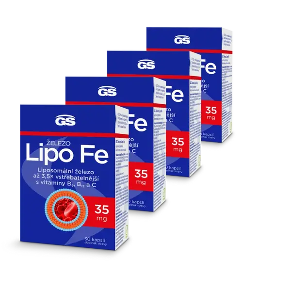 GS Železo Lipo Fe, 4 × 30 kapslí