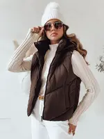 Kamizelka damska pikowana LIKEHUGS brązowa Dstreet