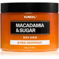 KUNDAL Macadamia & Sugar Body Scrub Pink Grapefruit jemný tělový peeling se zklidňujícím účinkem 550 g